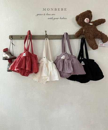 41[予約]monbebe new tiered suspender bloomer skirt