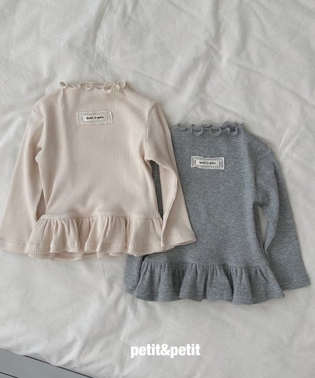5[予約]petit&petit mild rib frill t