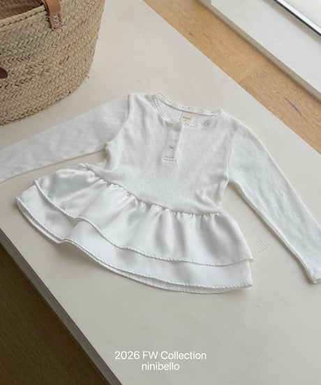 16[予約]ninibello eyelet tulip layered tee