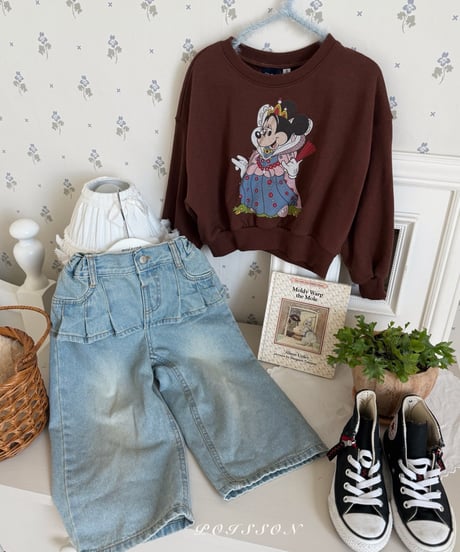 26[予約]poisson pleated denim skirt pants