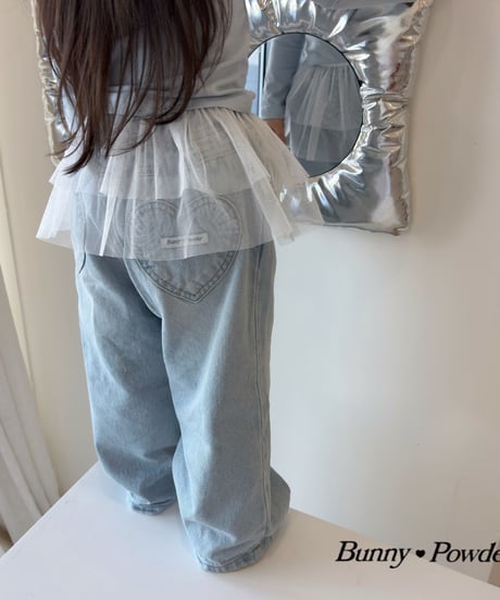 47[予約]bunny powder heart denim pants