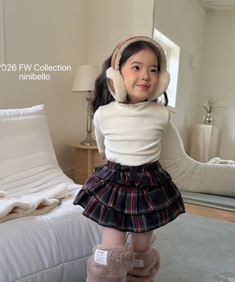 45[予約]ninibello carol check skirt