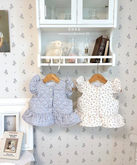 7[予約]ohho rose quilting frill vest