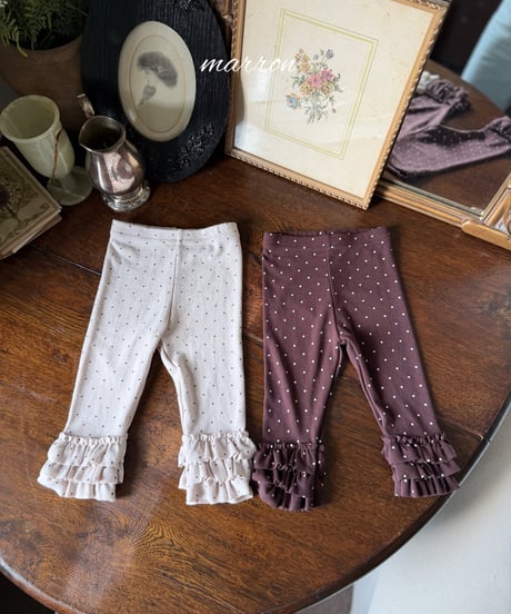 21[予約]marron dot leggings(XS-L)