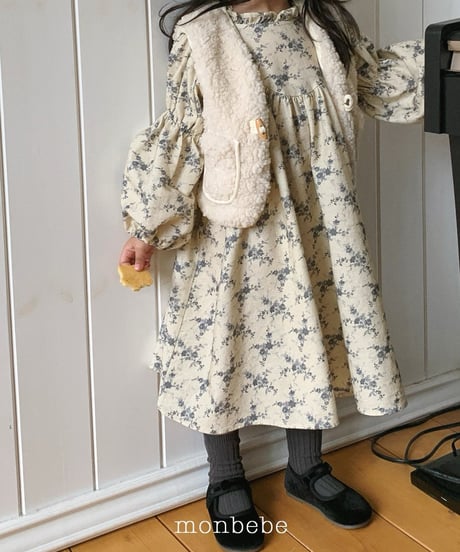 9[予約]monbebe autumn flower dress