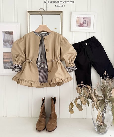 56[予約]melikey momo frill trench coat