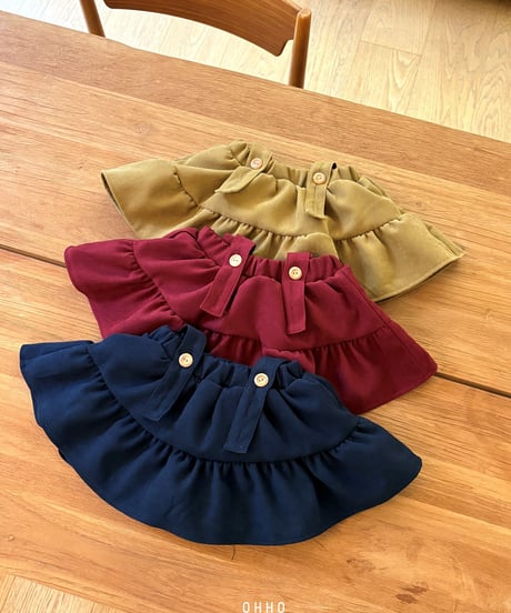 2[予約]ohho fran shirred strap skirt