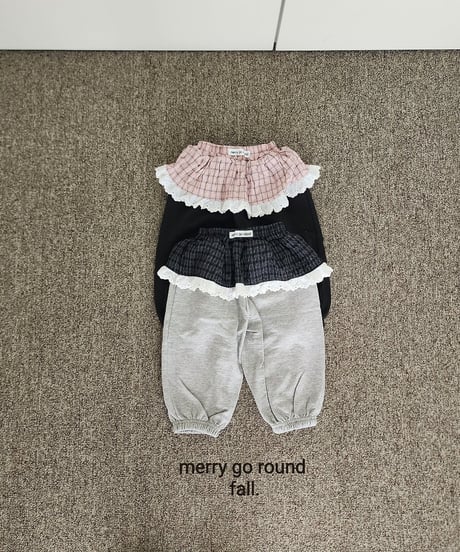 12[予約]merry go round check skirt jogger pants