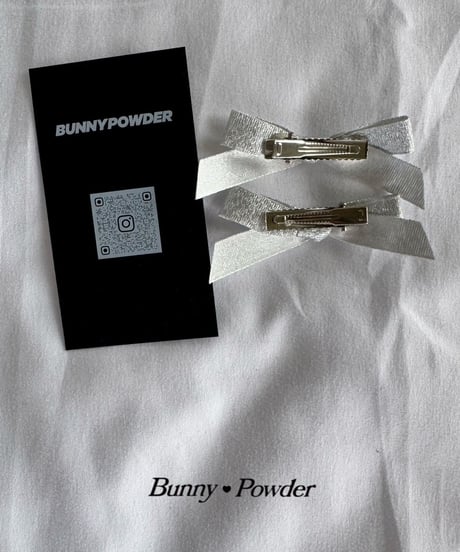 71[予約]bunny powder silver bow pin set