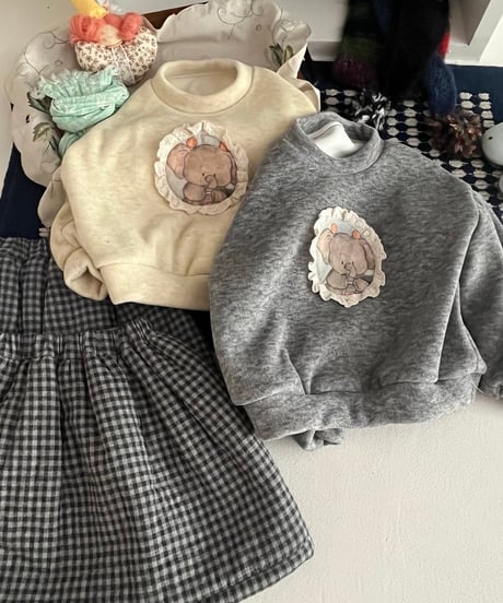 35[予約]aiai teddy check two-piece set