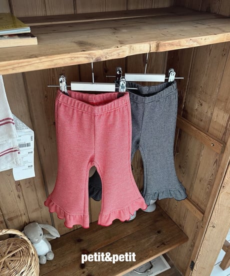 32[予約]petit&petit check bootcut pants