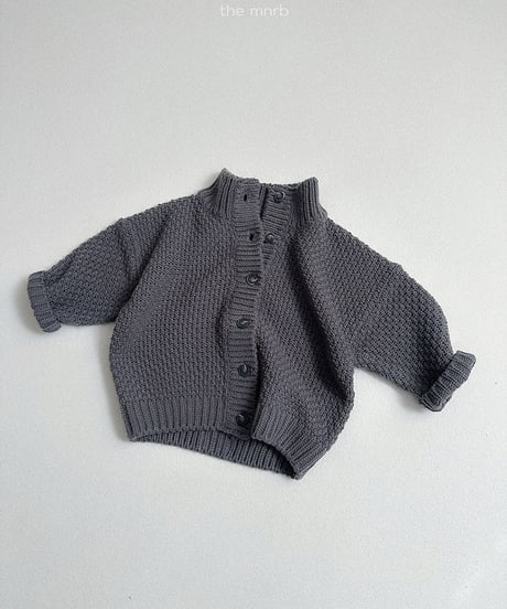 29[予約]minirobe waffle high neck cardigan