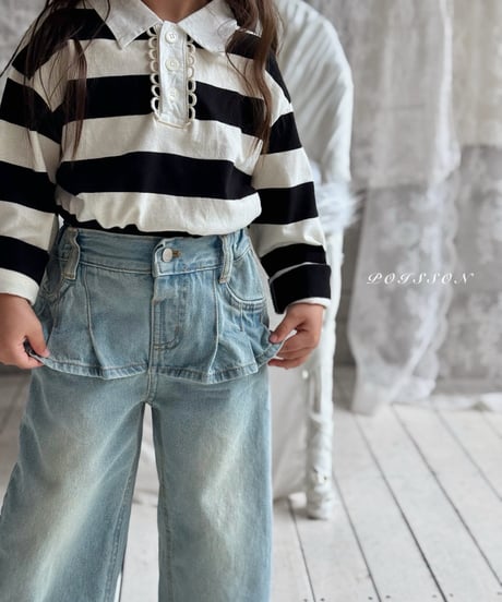 26[予約]poisson pleated denim skirt pants
