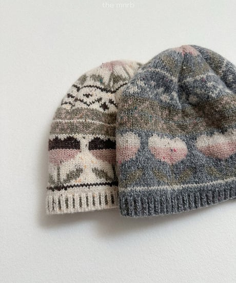51[予約]minirobe flower jagard beanie