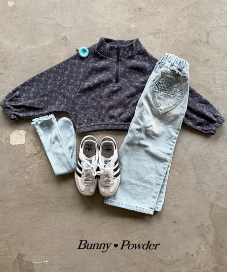 41[予約]bunny powder flower half zip