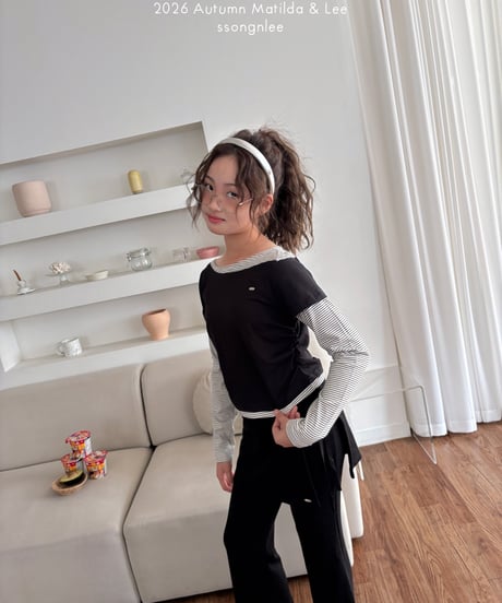 7[予約]matilda&lee layered border tee