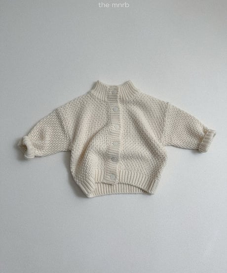 29[予約]minirobe waffle high neck cardigan