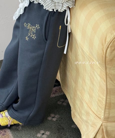 22[予約]poisson ribbon embroidery pants