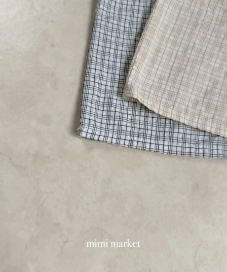 3[予約]mimi market check balloon blouse