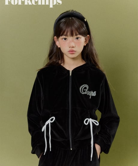 4[予約]FORKCHIPS oops velour zip up