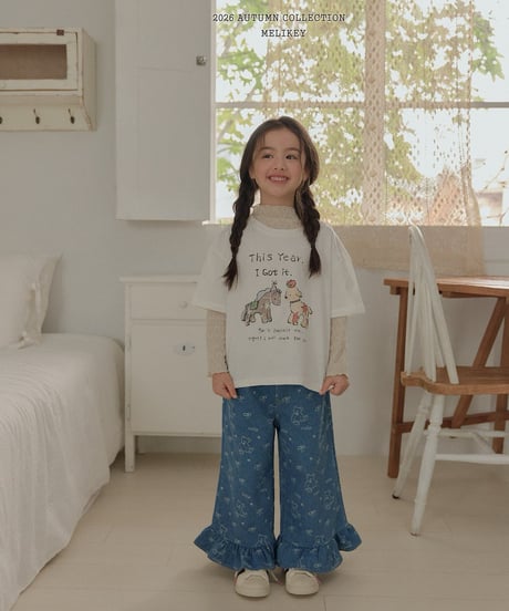 49[予約]melikey bear frill denim