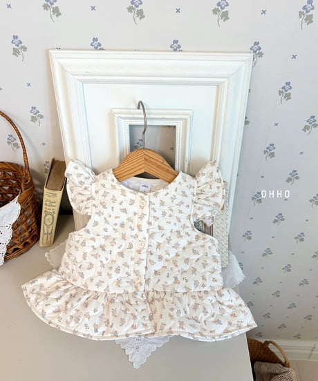 7[予約]ohho rose quilting frill vest