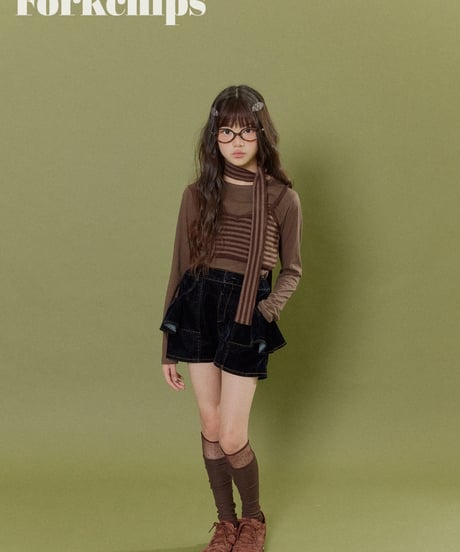 18[予約]FORKCHIPS bear border sleeveless