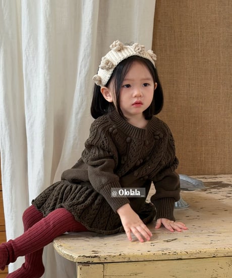 25[予約]ololala coco pompom knit matching set