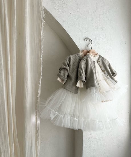 3[予約]monbebe ribbed tulle ops