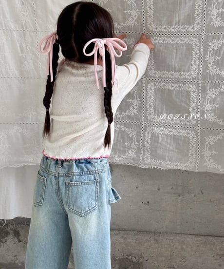 26[予約]poisson pleated denim skirt pants