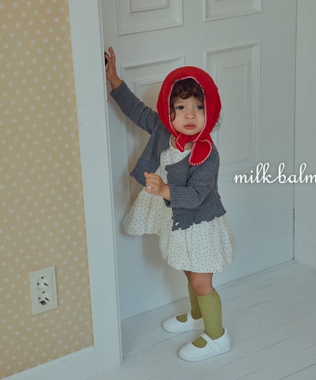 1[予約]milkbalm heart rib cardigan set