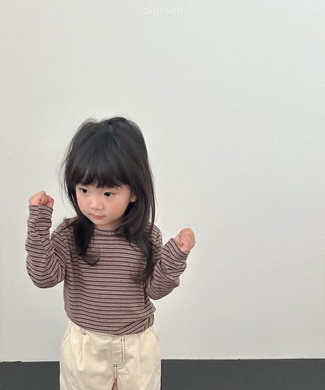 9[予約]digreen stripe latte tee