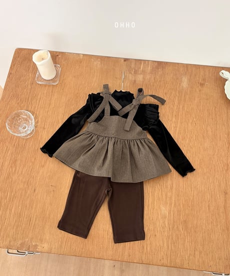 19[予約]ohho herringbone denim strap blouse