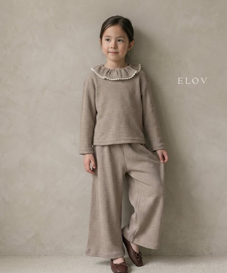 11[予約]elov&monpetitbebe maren frill tee
