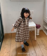 7[予約]monbebe lovin check dress
