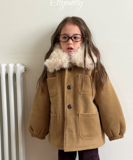 4[予約]ELLYMOLLY fluffy wool coat