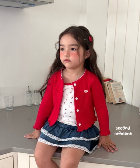 36[予約]second moment cherry cardigan set