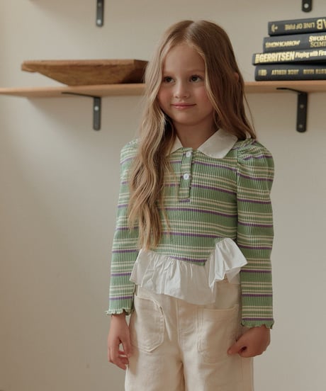 17[予約]melikey diagonal frill collar t