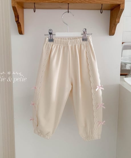 43[予約]petit&petit double lace jogger pants