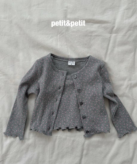23[予約]petit&petit flower cardigan set