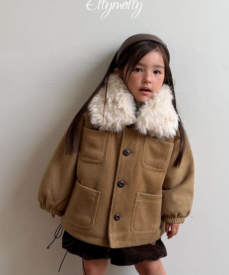 4[予約]ELLYMOLLY fluffy wool coat