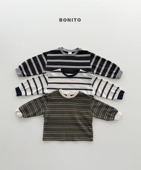 19[予約]bonito haru stripe rib tee