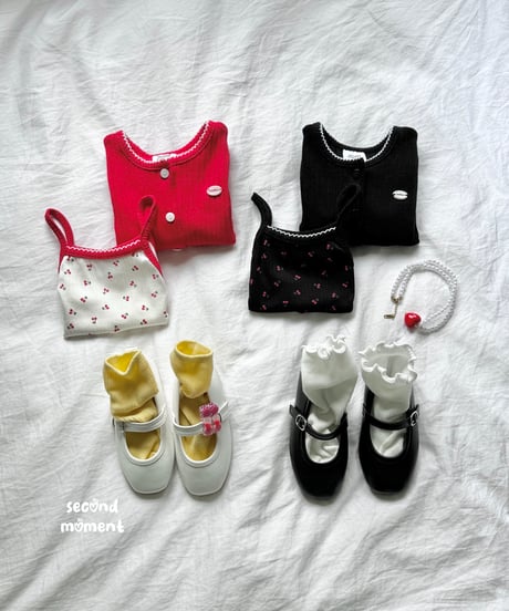 36[予約]second moment cherry cardigan set