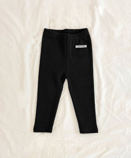 3[予約]petit&petit fleece ribbed leggings