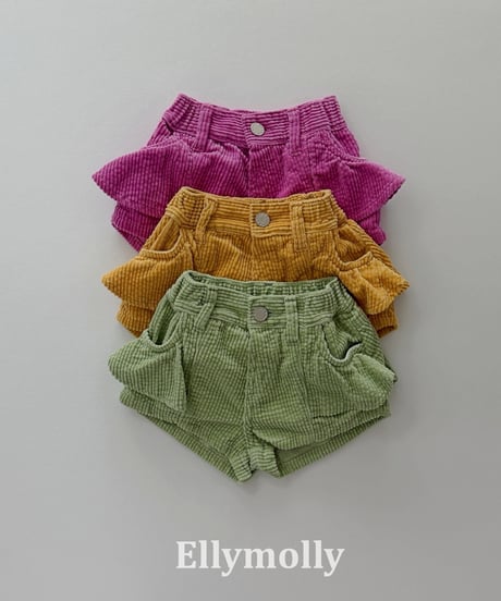 57[予約]ELLYMOLLY BB frill corduroy pants