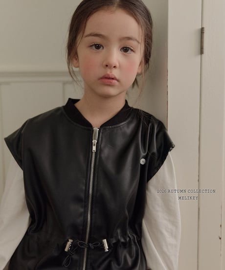 50[予約]melikey string leather vest