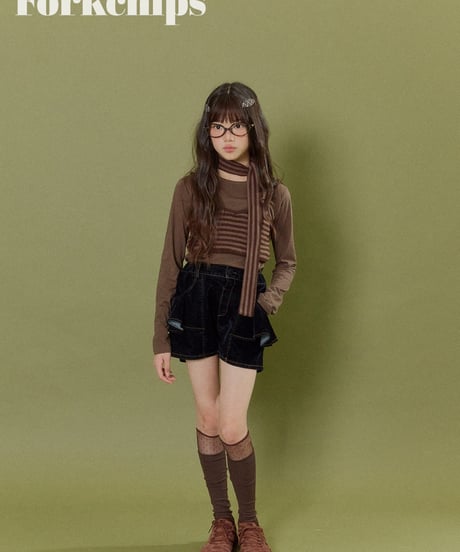 18[予約]FORKCHIPS bear border sleeveless