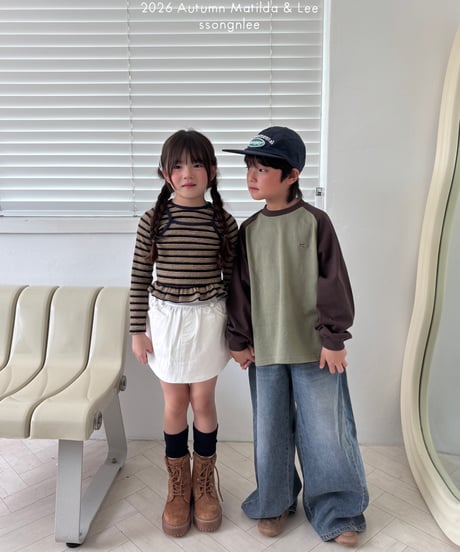 11[予約]matilda&lee mocha border frll tee