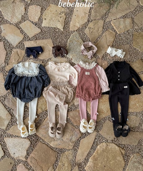 32[予約]bebeholic tone tone ribbon footed leggings