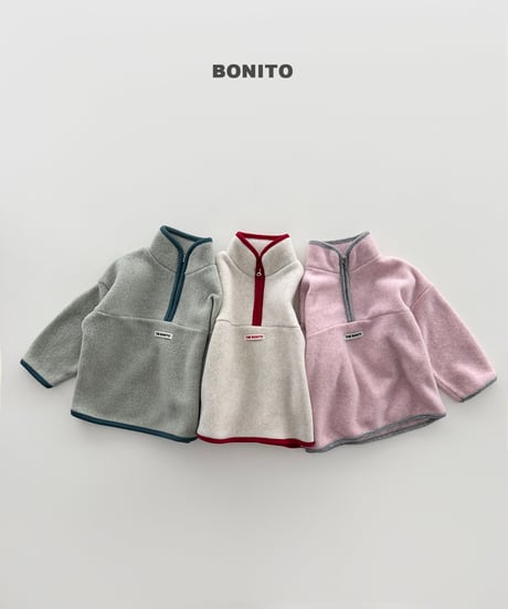 13[予約]bonito cotton candy color block half-zip
